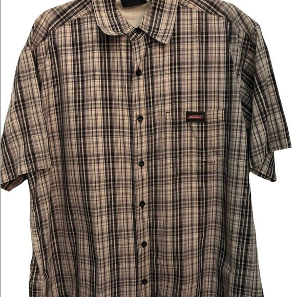 Dickies vintage plaid short sleeve button down shirt - Picture 2 of 7